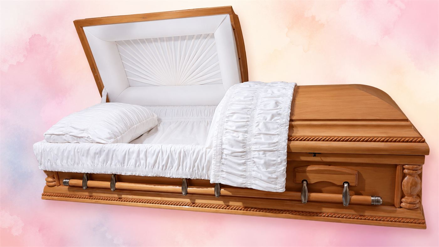 Imported Beaded Mahogany Casket